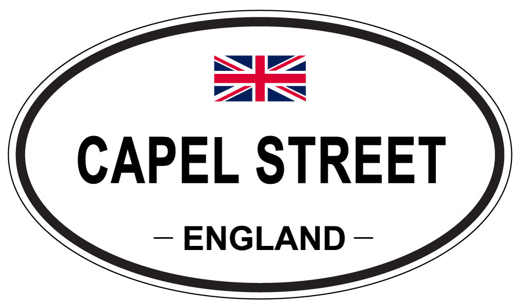 CAPEL STREET, ENGLAND - Oval Sticker