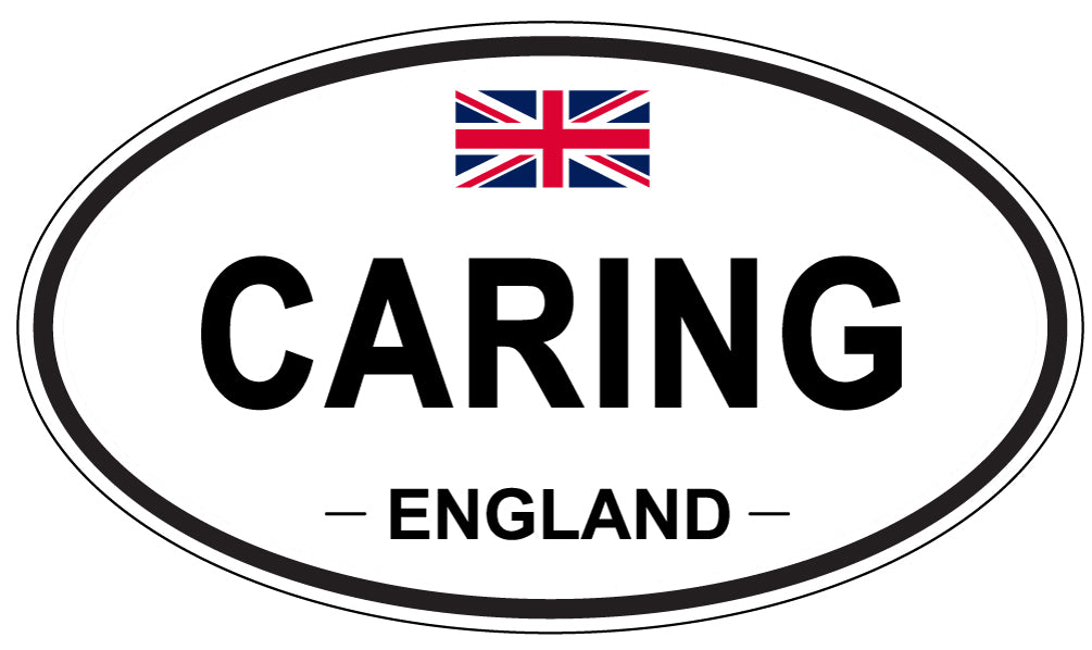 CARING, ENGLAND - Oval Sticker