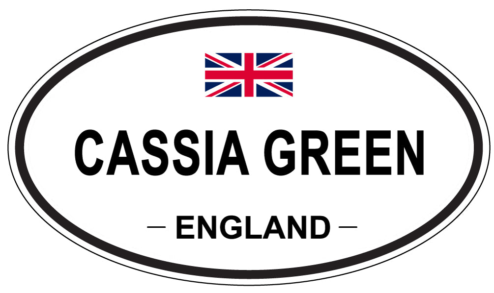CASSIA GREEN, ENGLAND - Oval Sticker