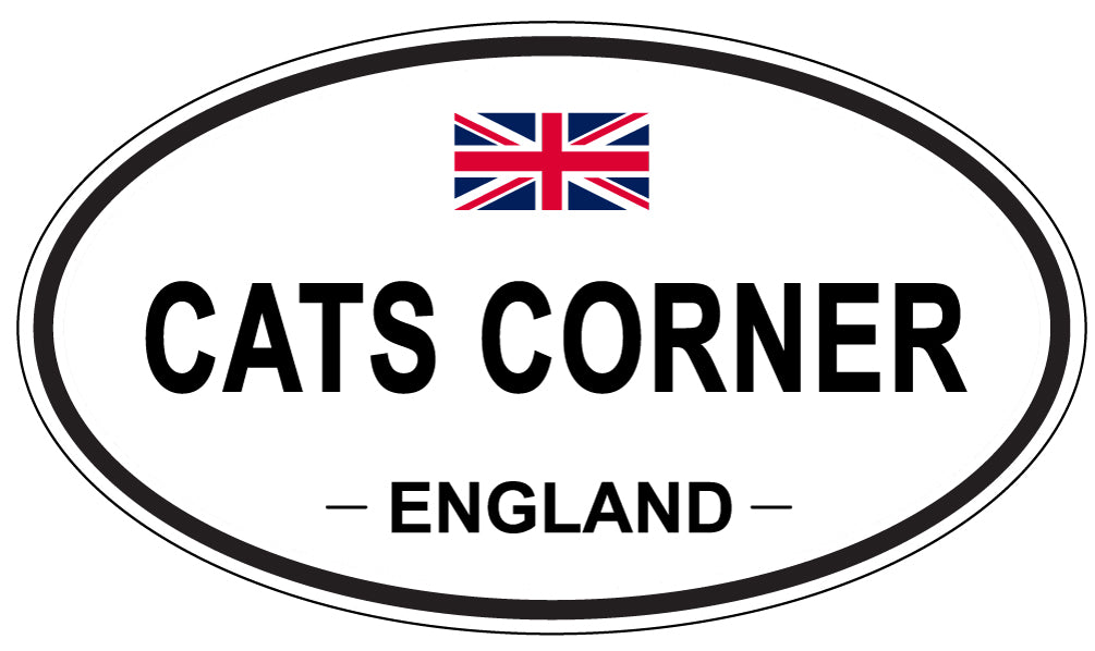 CATS CORNER, ENGLAND - Oval Sticker