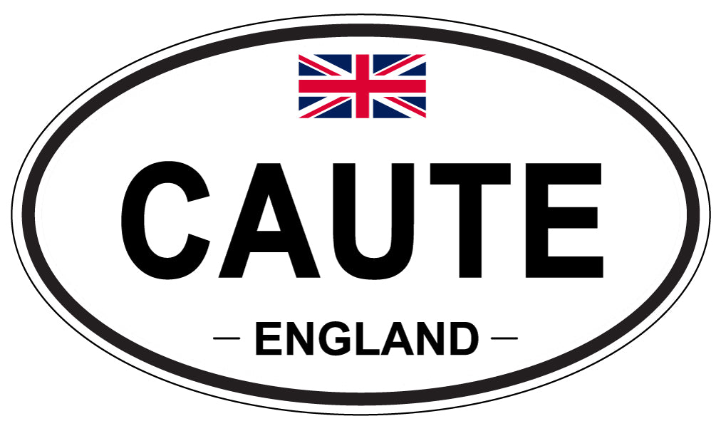 CAUTE, ENGLAND - Oval Sticker