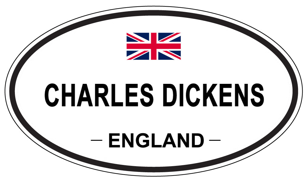 CHARLES DICKENS, ENGLAND - Oval Sticker