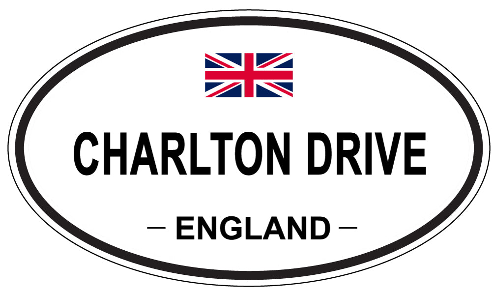CHARLTON DRIVE, ENGLAND - Oval Sticker