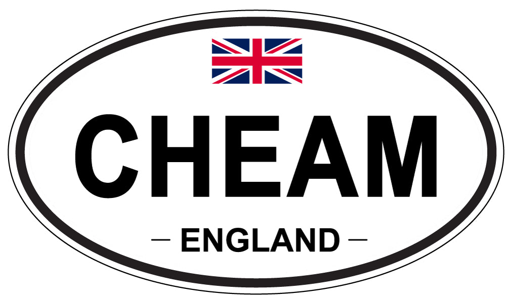 CHEAM, ENGLAND - Oval Sticker