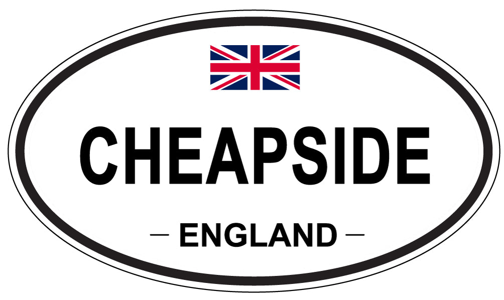 CHEAPSIDE, ENGLAND - Oval Sticker