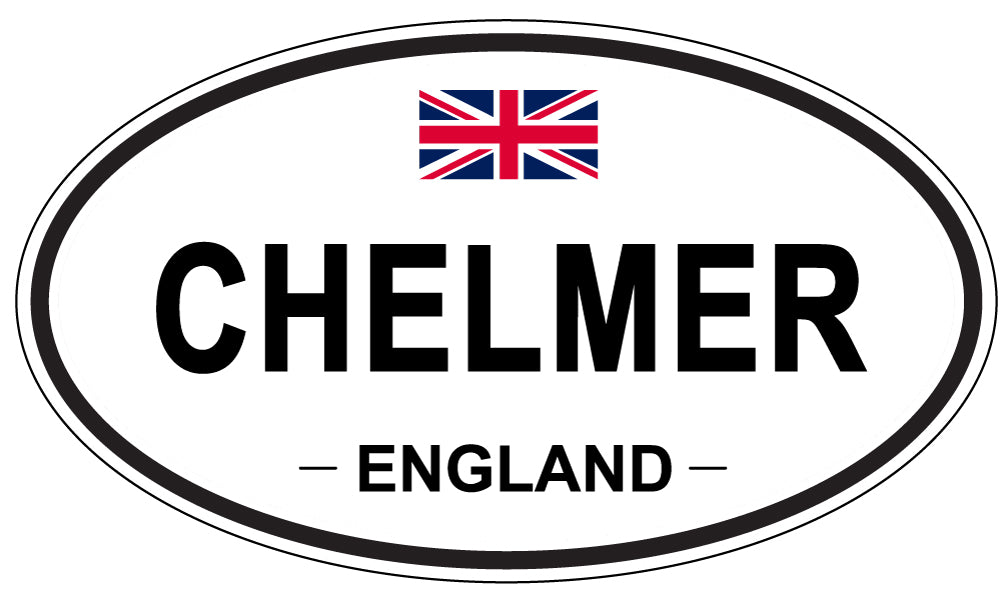 CHELMER, ENGLAND - Oval Sticker