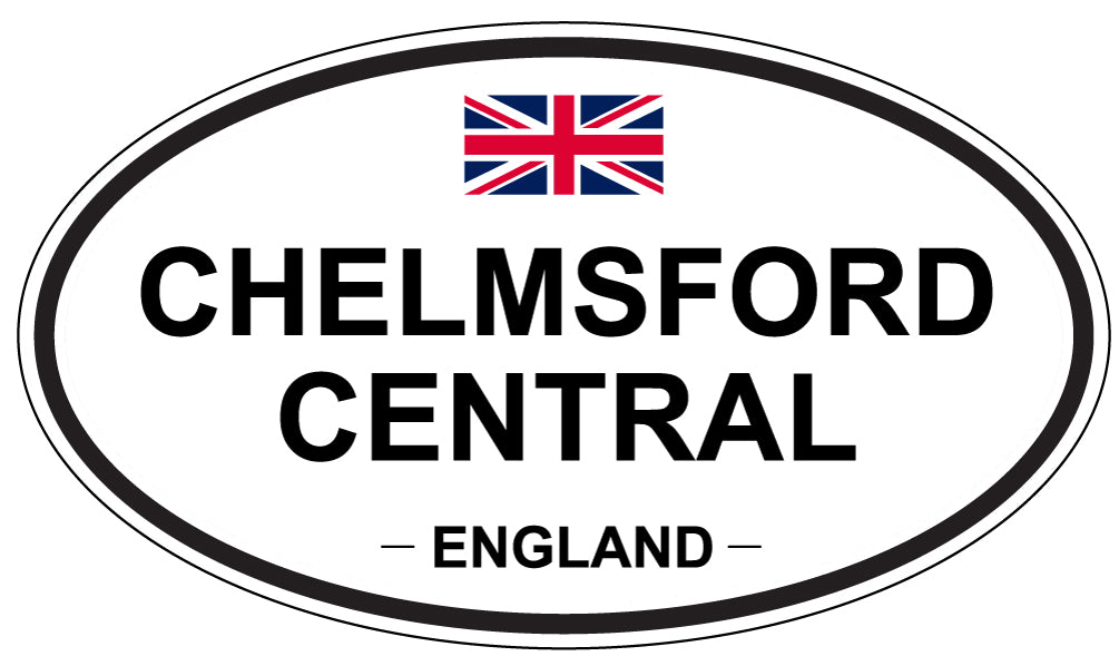 CHELMSFORD CENTRAL, ENGLAND - Oval Sticker