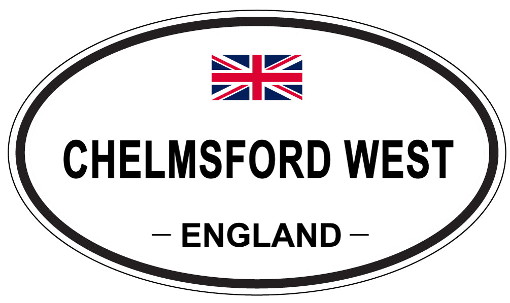 CHELMSFORD WEST, ENGLAND - Oval Sticker