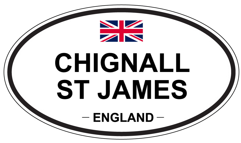 CHIGNALL ST JAMES, ENGLAND - Oval Sticker