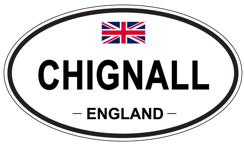 CHIGNALL, ENGLAND - Oval Sticker