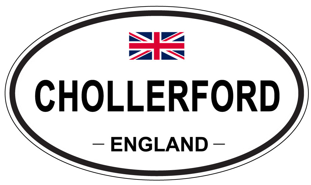CHOLLERFORD, ENGLAND - Oval Sticker