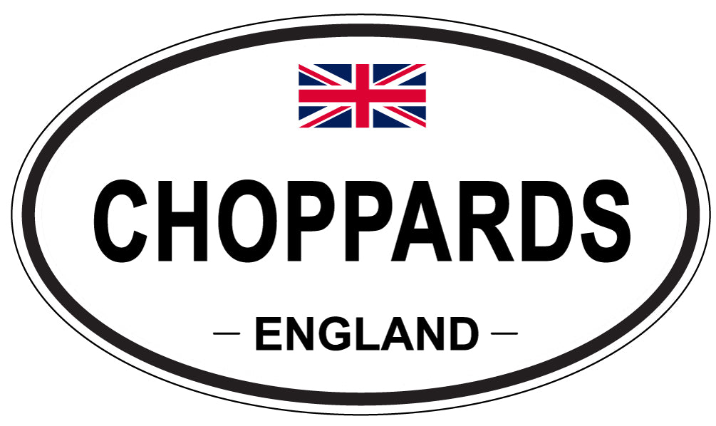 CHOPPARDS, ENGLAND - Oval Sticker