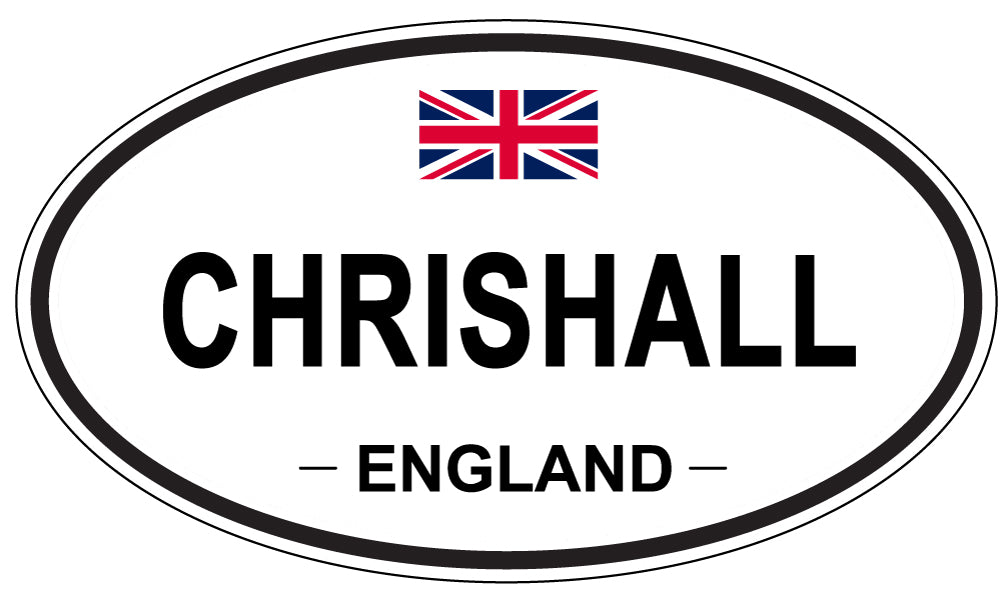 CHRISHALL, ENGLAND - Oval Sticker