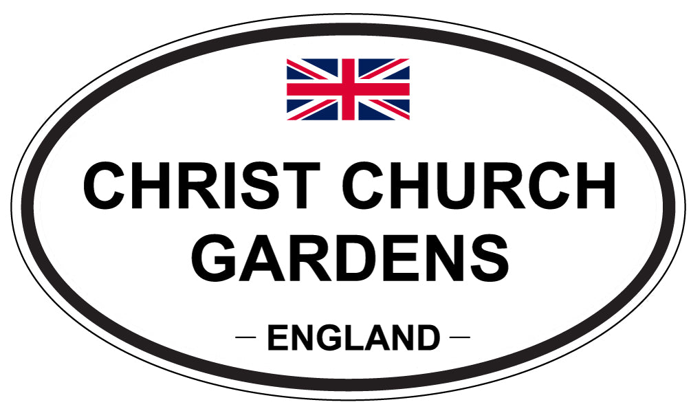 CHRIST CHURCH GARDENS, ENGLAND - Oval Sticker