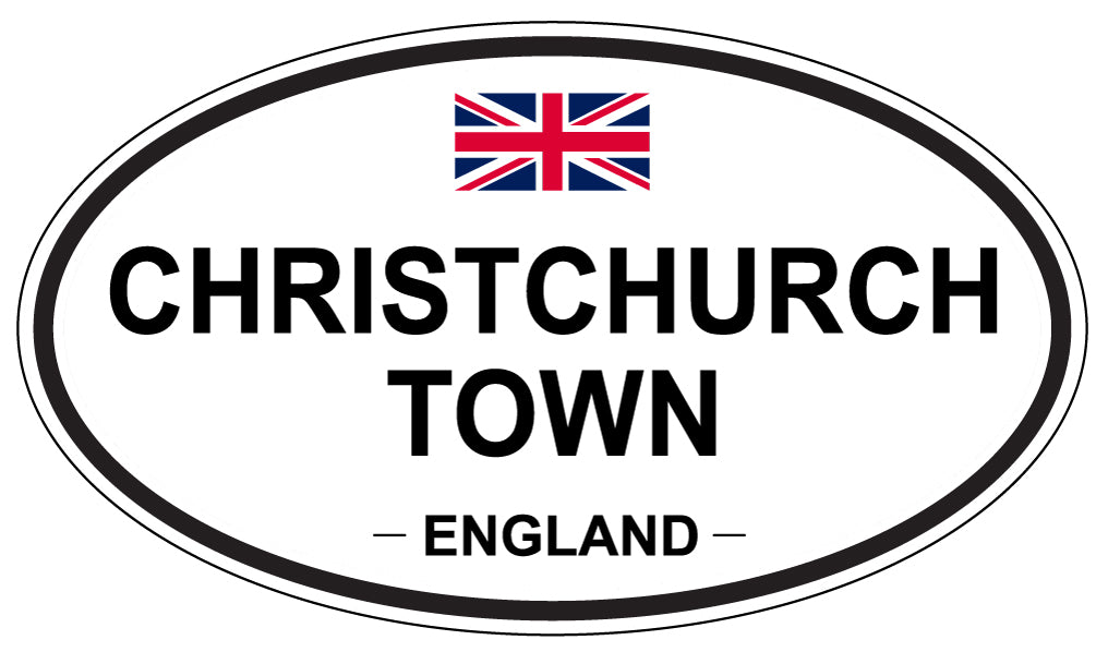 CHRISTCHURCH TOWN, ENGLAND - Oval Sticker