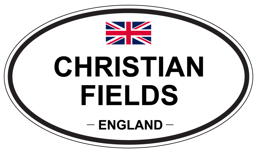 CHRISTIAN FIELDS, ENGLAND - Oval Sticker