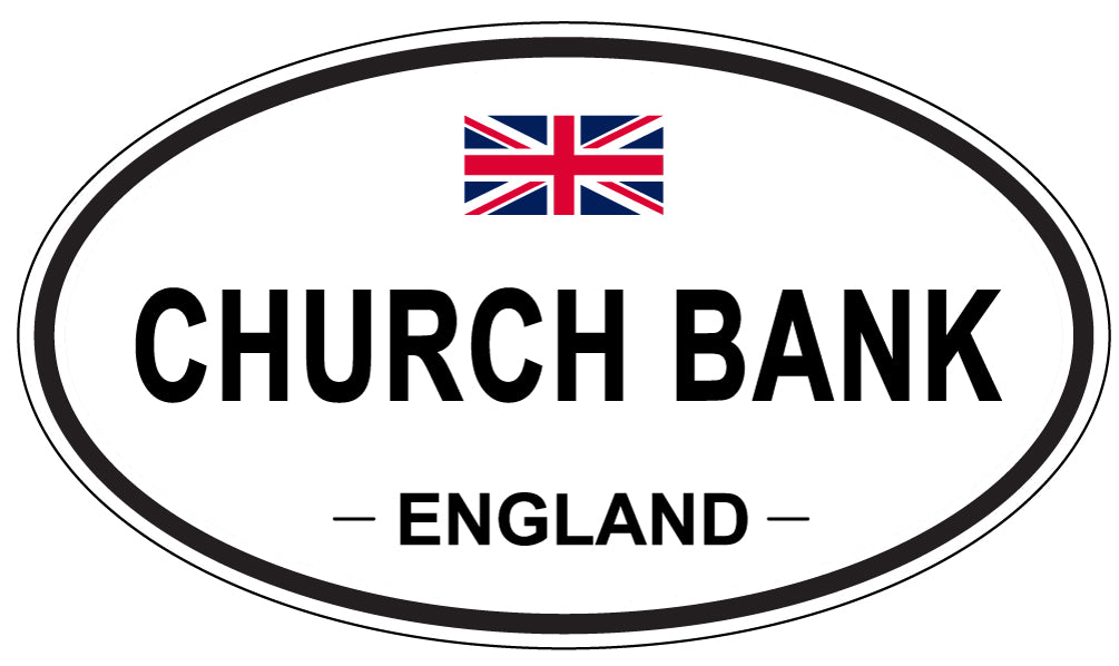 CHURCH BANK, ENGLAND - Oval Sticker