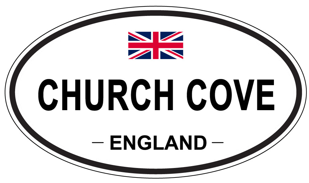 CHURCH COVE, ENGLAND - Oval Sticker