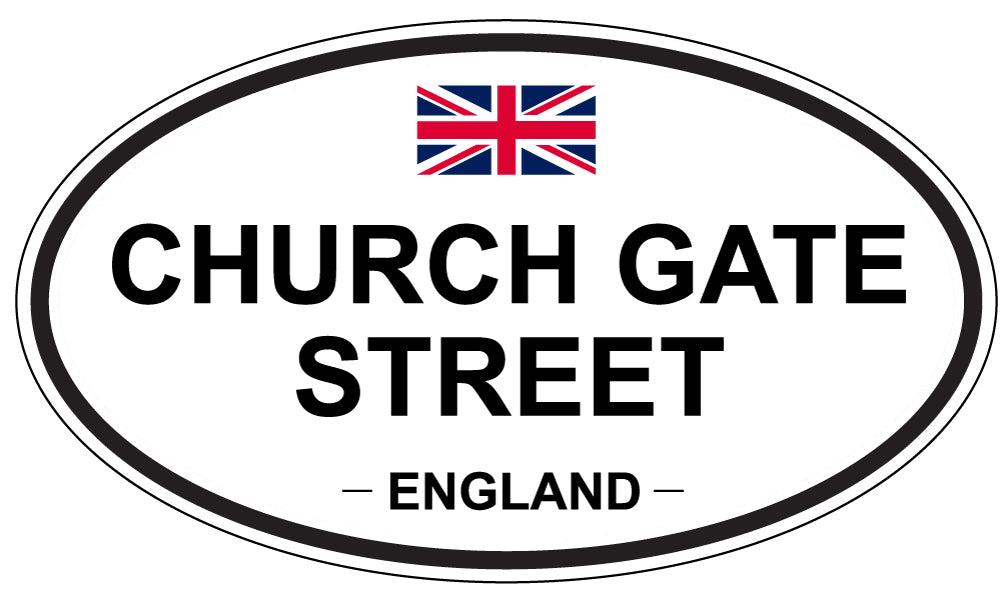 CHURCH GATE STREET, ENGLAND - Oval Sticker