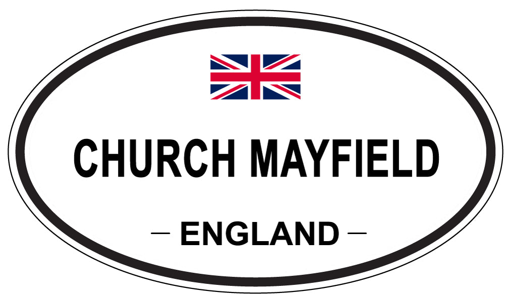 CHURCH MAYFIELD, ENGLAND - Oval Sticker