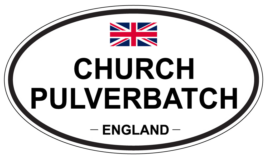 CHURCH PULVERBATCH, ENGLAND - Oval Sticker