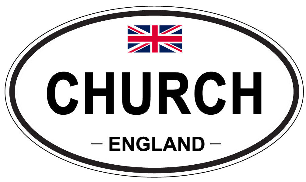 CHURCH, ENGLAND - Oval Sticker