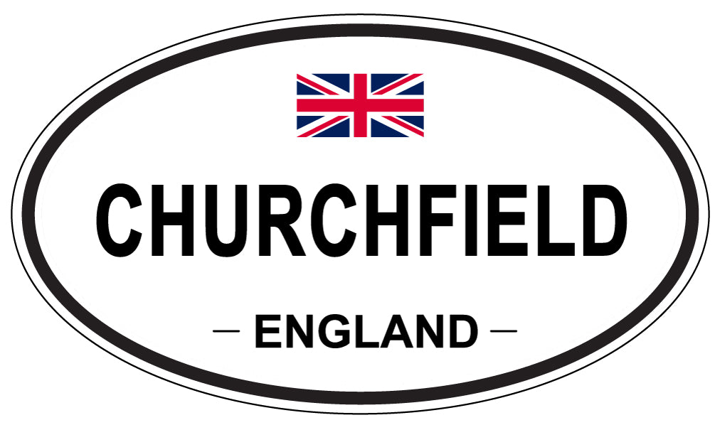 CHURCHFIELD, ENGLAND - Oval Sticker