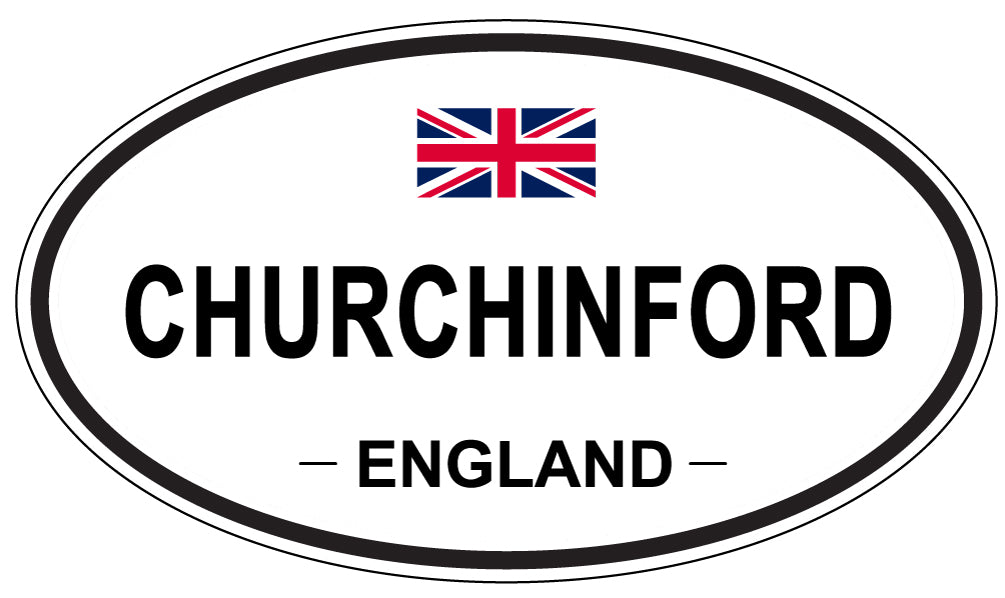 CHURCHINFORD, ENGLAND - Oval Sticker