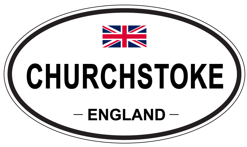 CHURCHSTOKE, ENGLAND - Oval Sticker