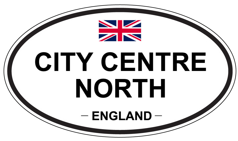 CITY CENTRE NORTH, ENGLAND - Oval Sticker