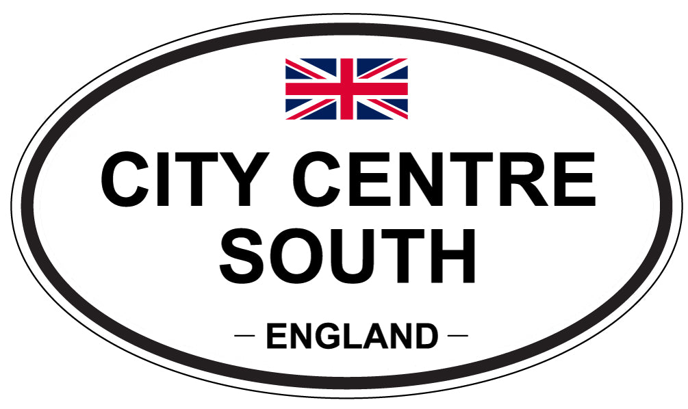 CITY CENTRE SOUTH, ENGLAND - Oval Sticker
