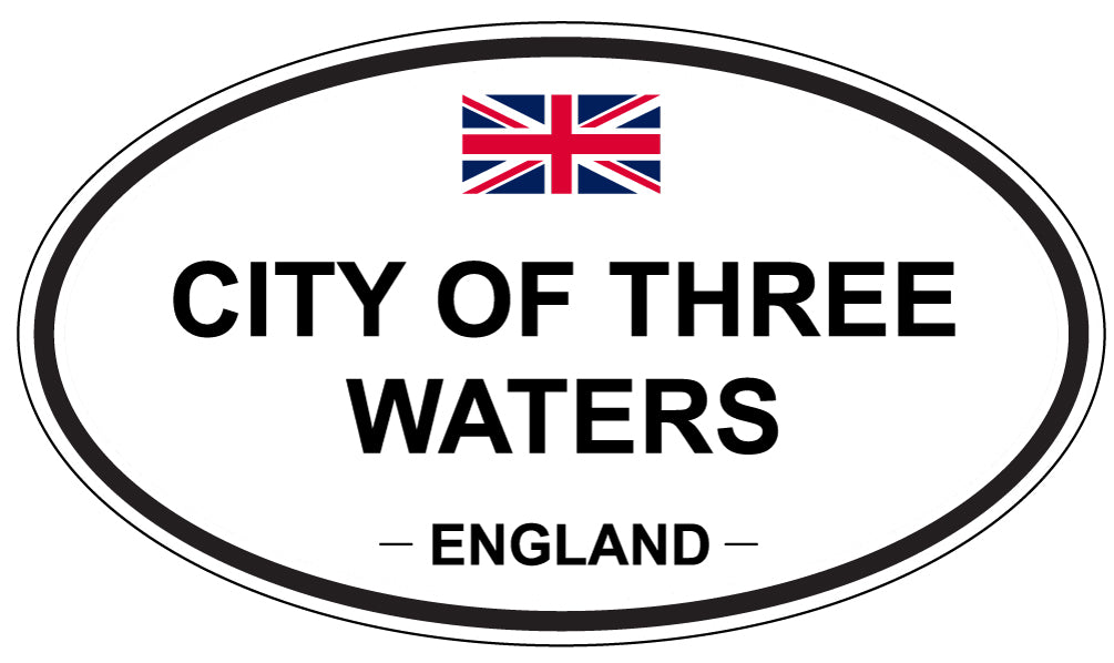 CITY OF THREE WATERS, ENGLAND - Oval Sticker