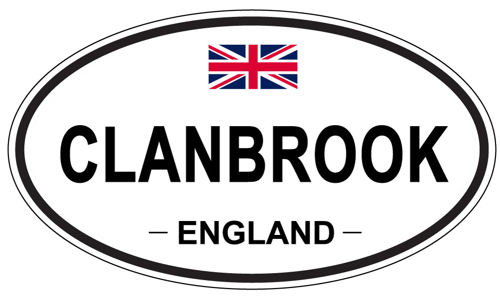 CLANBROOK, ENGLAND - Oval Sticker