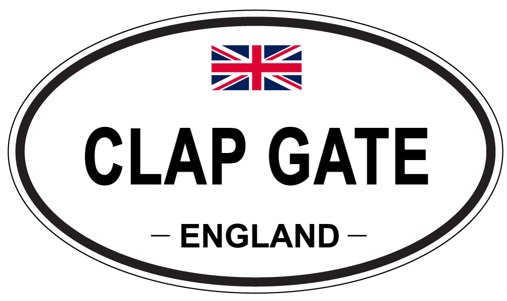 CLAP GATE, ENGLAND - Oval Sticker