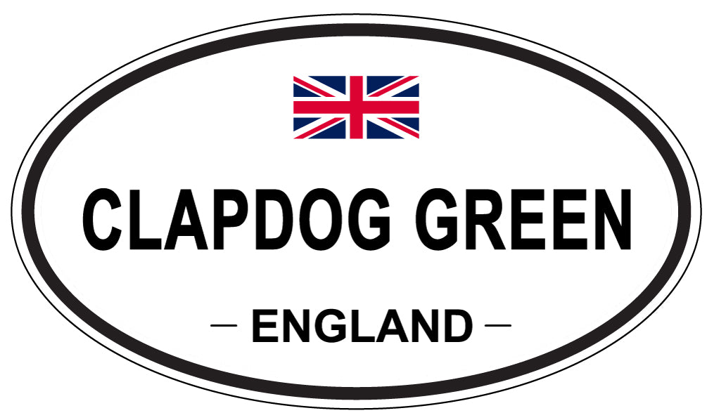 CLAPDOG GREEN, ENGLAND - Oval Sticker