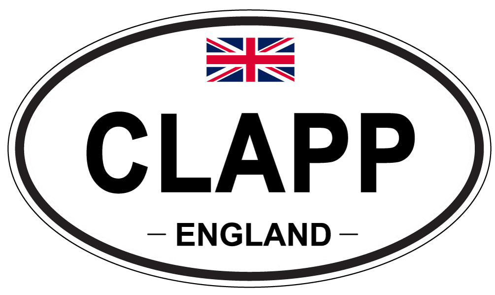 CLAPP, ENGLAND - Oval Sticker