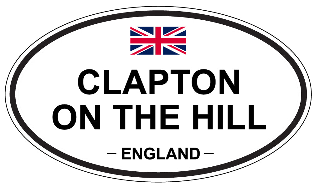 CLAPTON ON THE HILL, ENGLAND - Oval Sticker