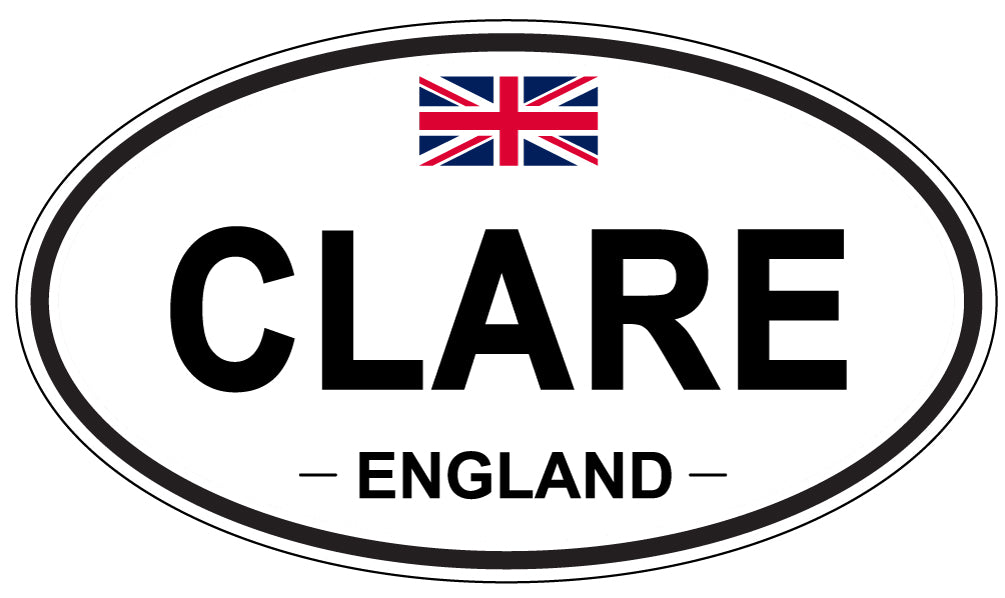 CLARE, ENGLAND - Oval Sticker
