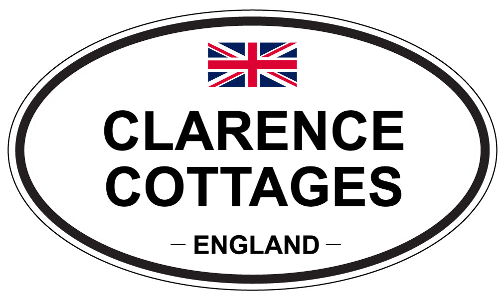 CLARENCE COTTAGES, ENGLAND - Oval Sticker