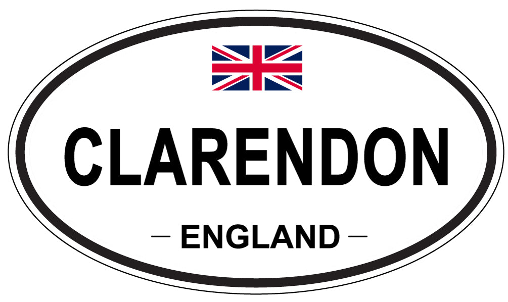 CLARENDON, ENGLAND - Oval Sticker