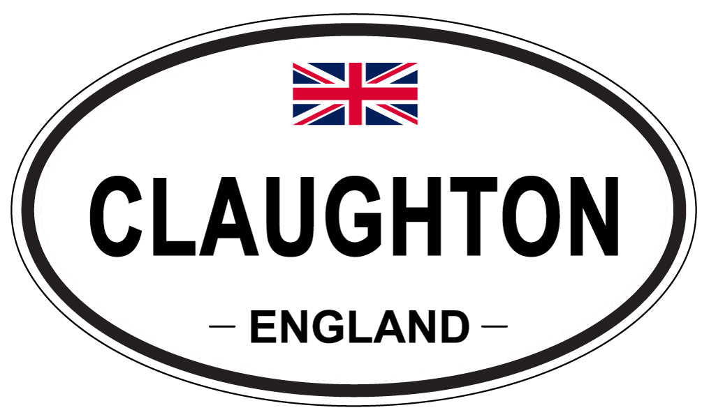 CLAUGHTON, ENGLAND - Oval Sticker