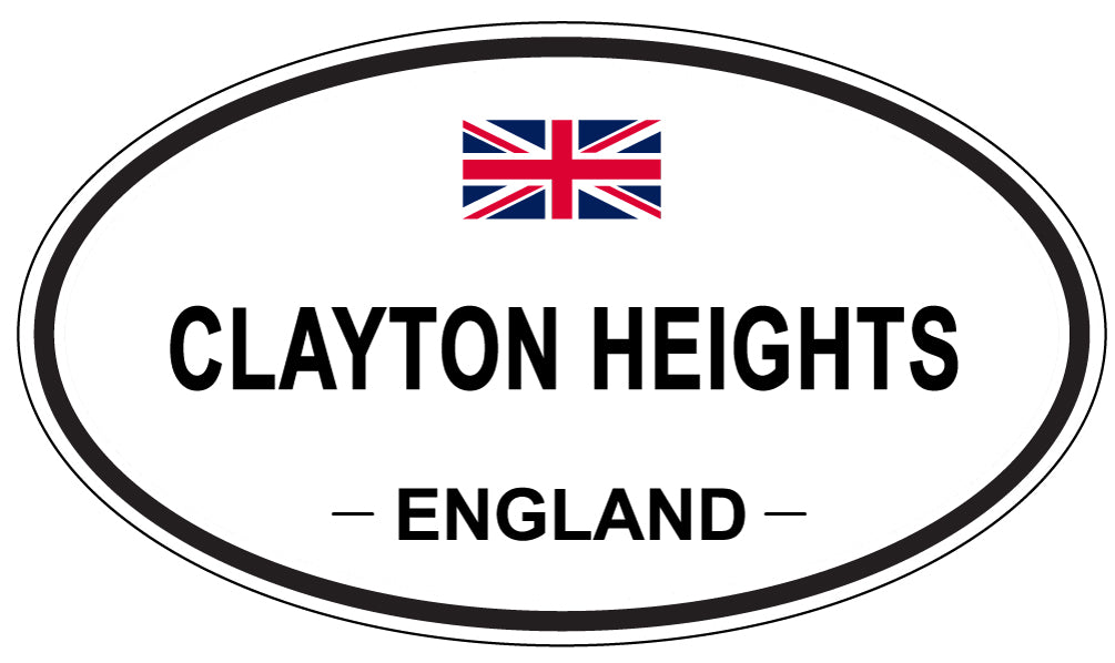 CLAYTON HEIGHTS, ENGLAND - Oval Sticker
