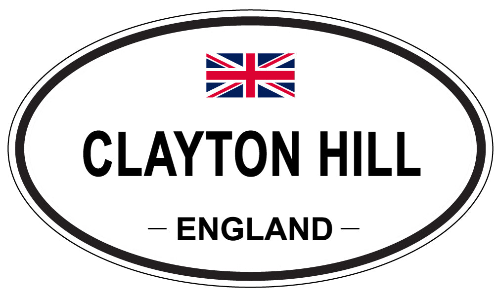 CLAYTON HILL, ENGLAND - Oval Sticker