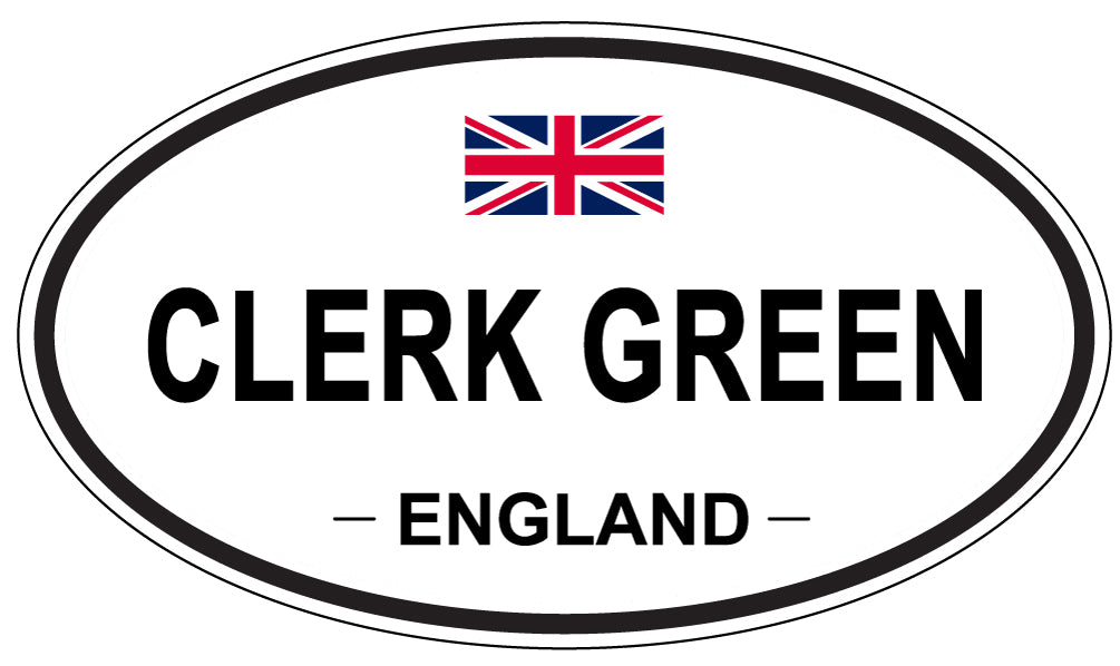 CLERK GREEN, ENGLAND - Oval Sticker