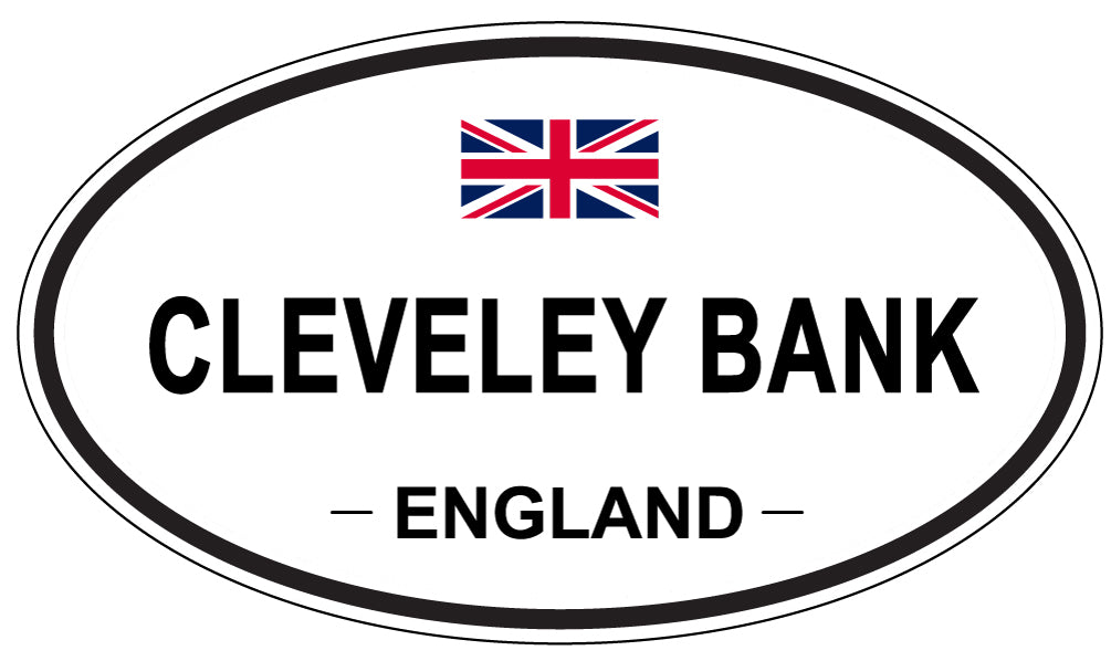 CLEVELEY BANK, ENGLAND - Oval Sticker