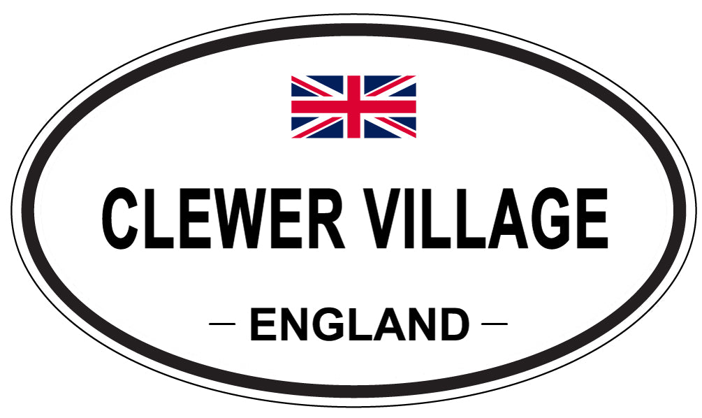 CLEWER VILLAGE, ENGLAND - Oval Sticker