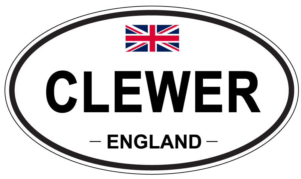 CLEWER, ENGLAND - Oval Sticker