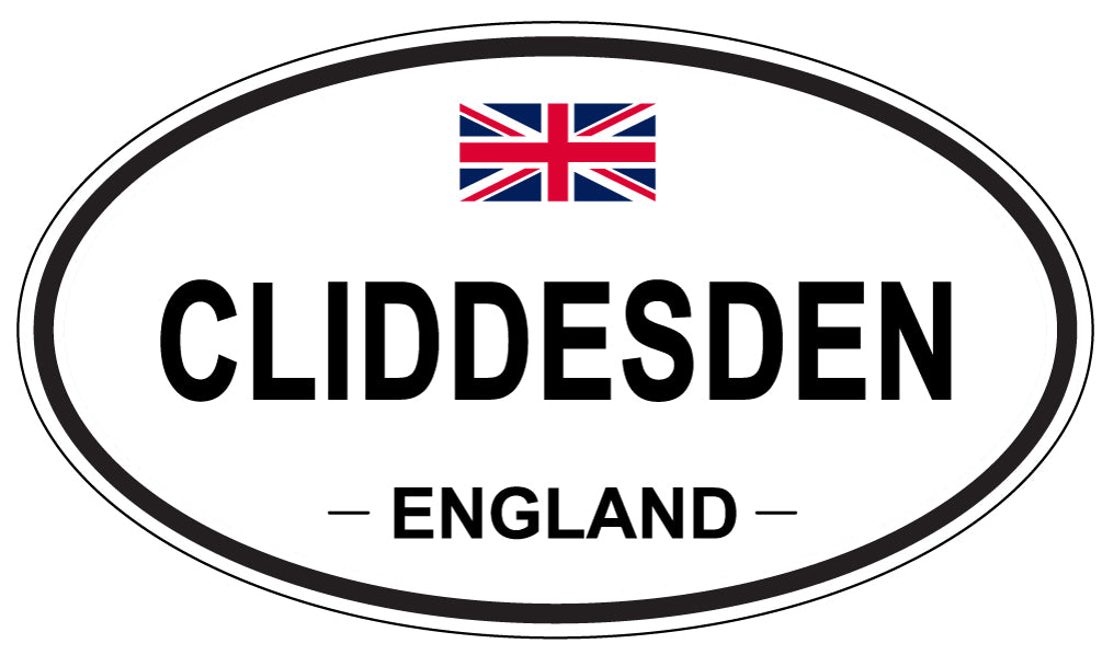 CLIDDESDEN, ENGLAND - Oval Sticker