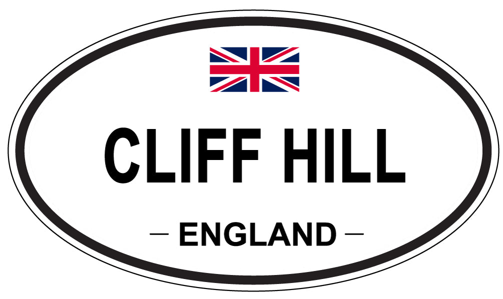 CLIFF HILL, ENGLAND - Oval Sticker