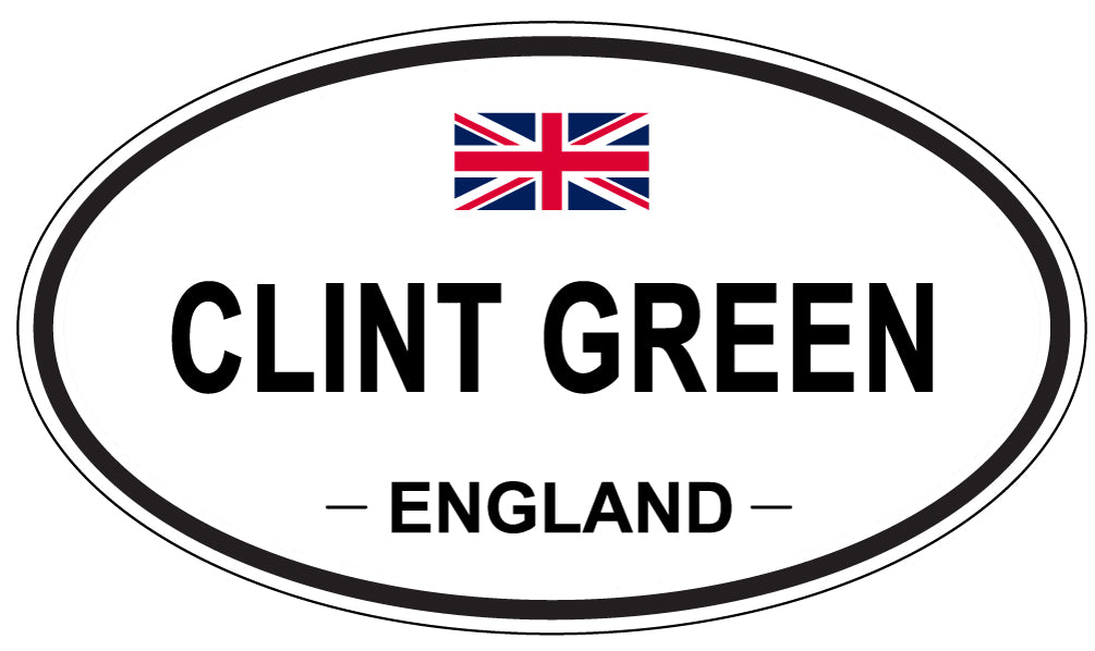 CLINT GREEN, ENGLAND - Oval Sticker